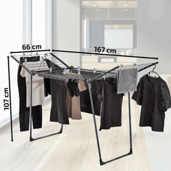 LEIFHEIT DRYING RACK PEGASUS 200 SOLID BLACK